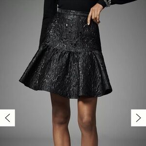 Anthropologie and Avec Les Filles Ruffle Mini Skirt in Black size Small